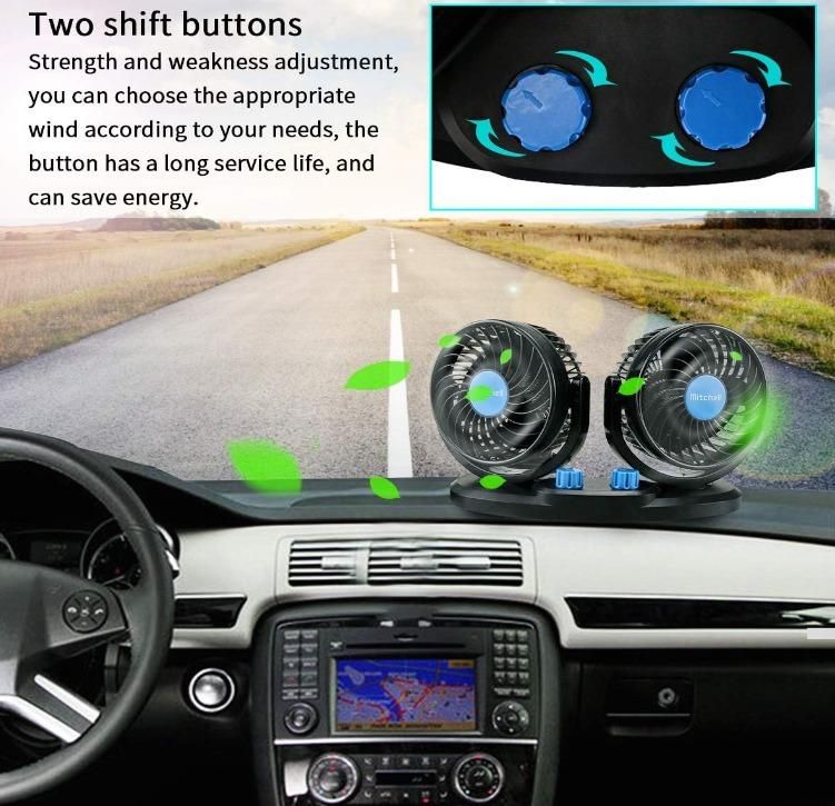 Car Air Circulation Fan 360� Rotatable Auto Car Cooling Fan - DEZZIRE